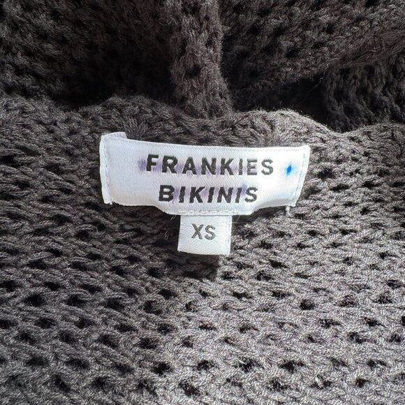 Frankies Bikinis Collette Crochet Tunic Dress Cover Up Linen Cotton Knit Black - Picture 10 of 12